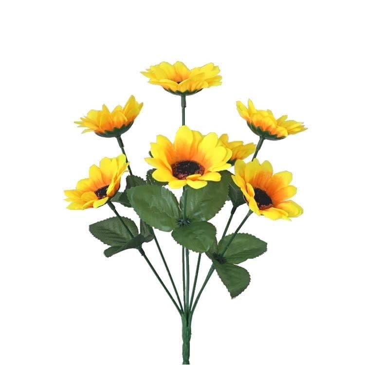 2 Bunches Yellow Sunflowers Artificial Flowers Mini Fake Sunflowers Bouquet w…