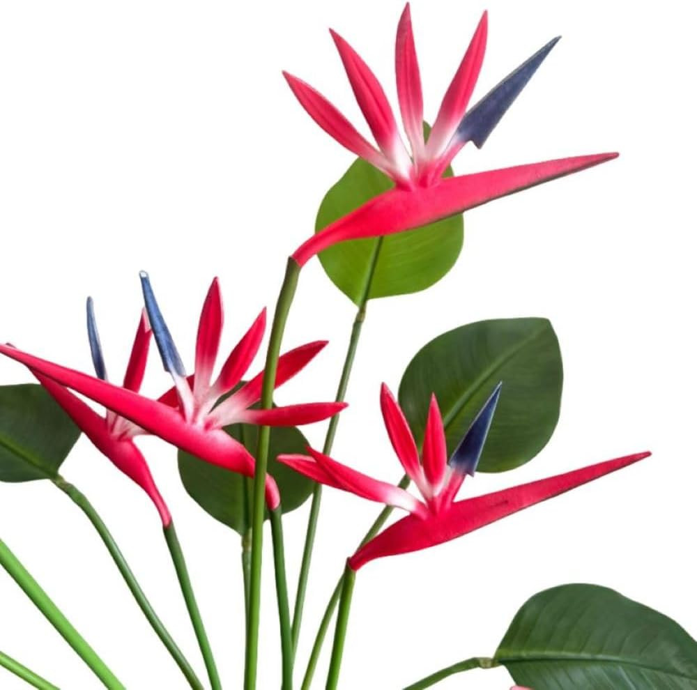 8 Pack Artificial Flowers Bird of Paradise, Green | 21-1/2 Inch, Plant