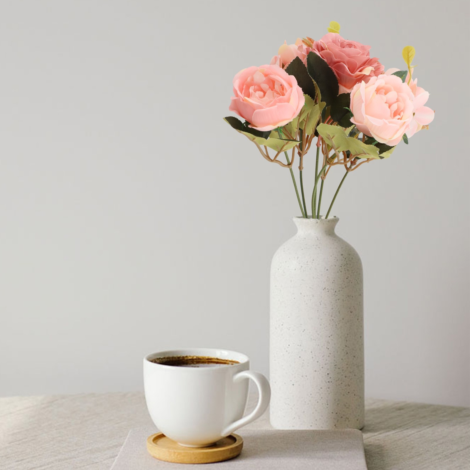 Silk Flowers Artificial Peony Bouquet for Autumn For Weddings and Decor