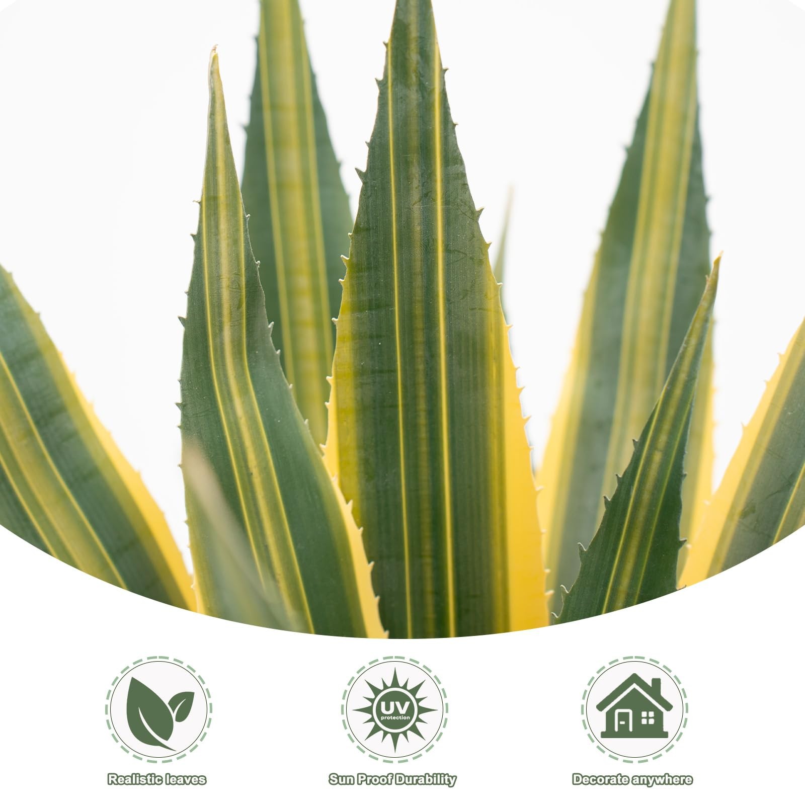 Best Artificial Agave Plants Outdoor, 32 Large UV Resistant Spiked Fake with 24