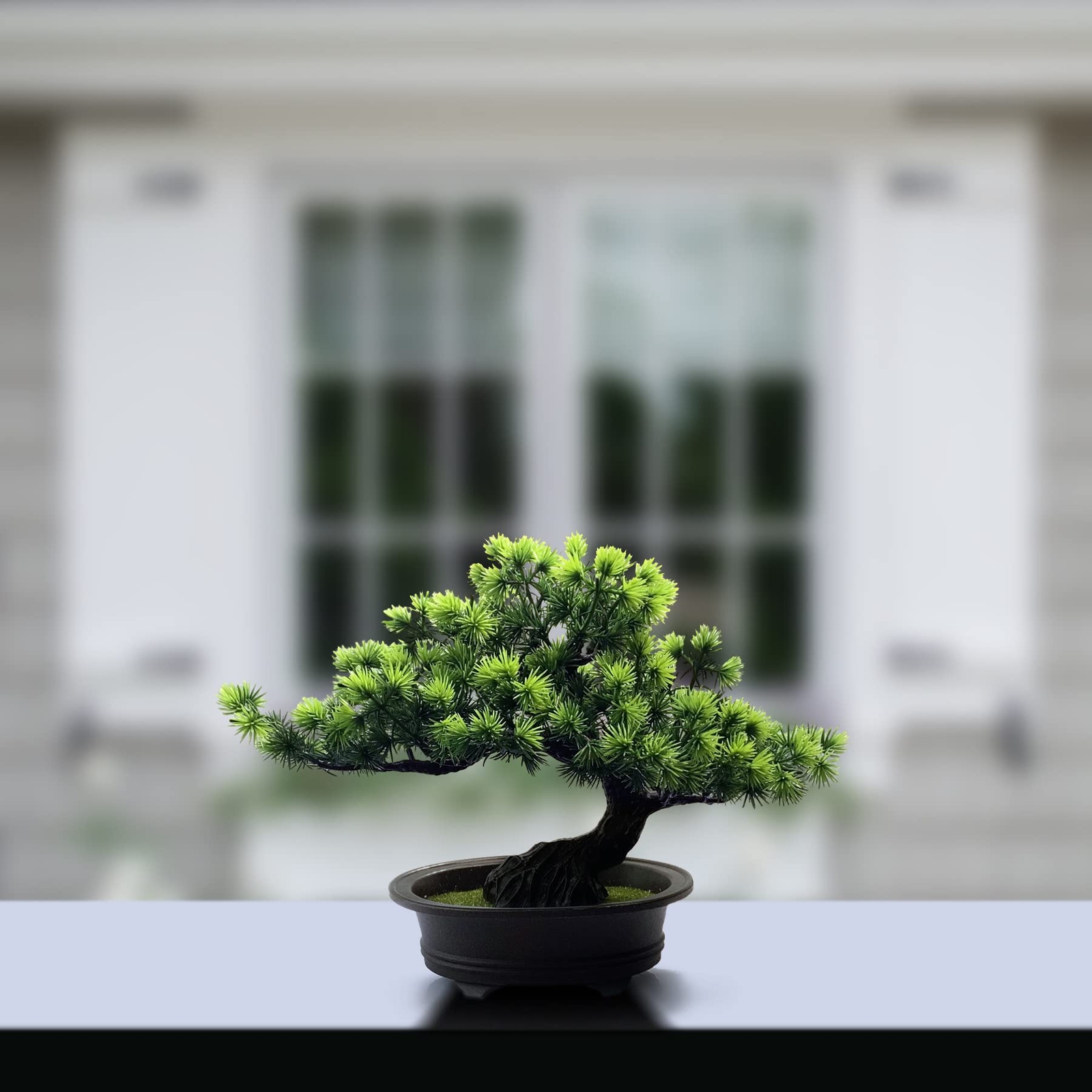 9.5″ Artificial Bonsai Greenery Plants Room Decor Office Desk Bathroom Shelf