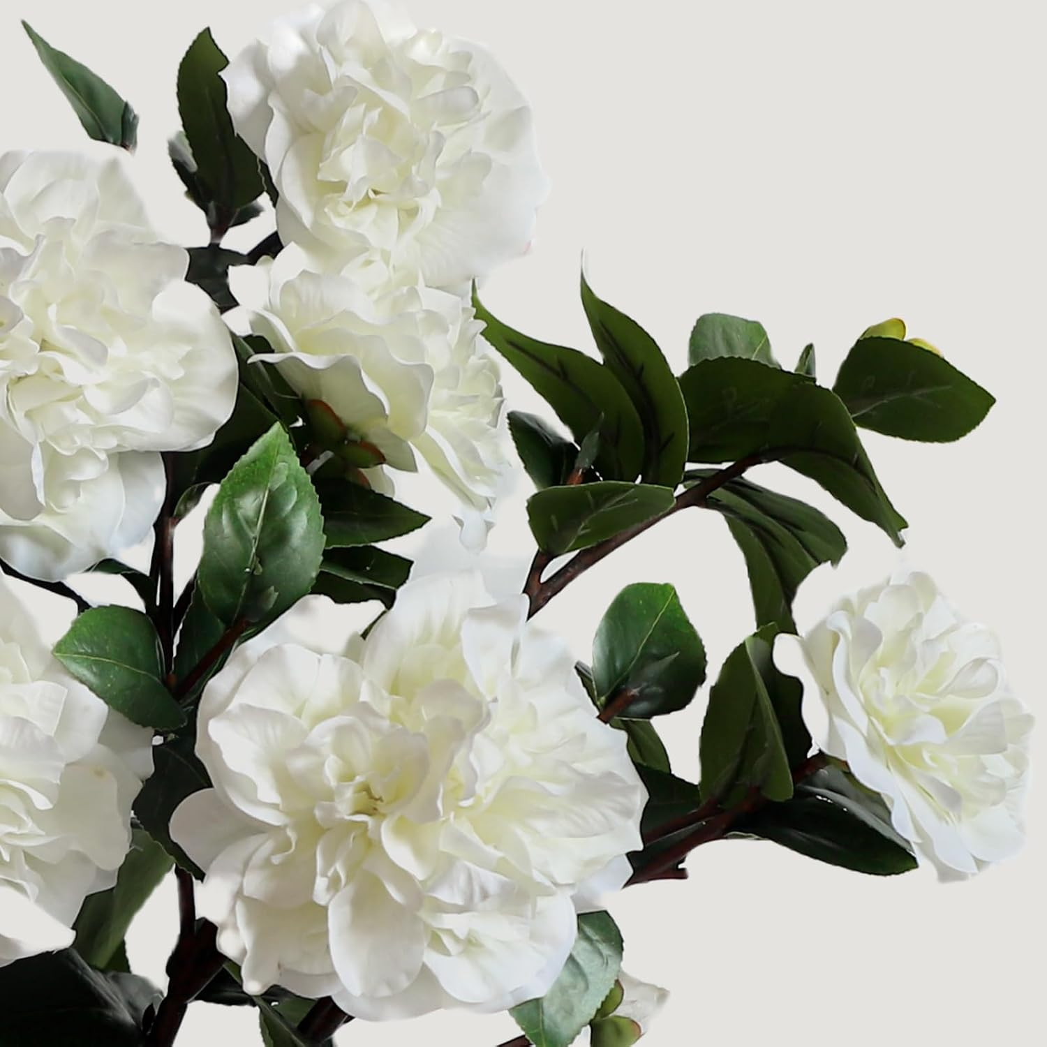 26” Faux White Camellia Flowers – 4Pcs Long Stems for Weddings & Decor