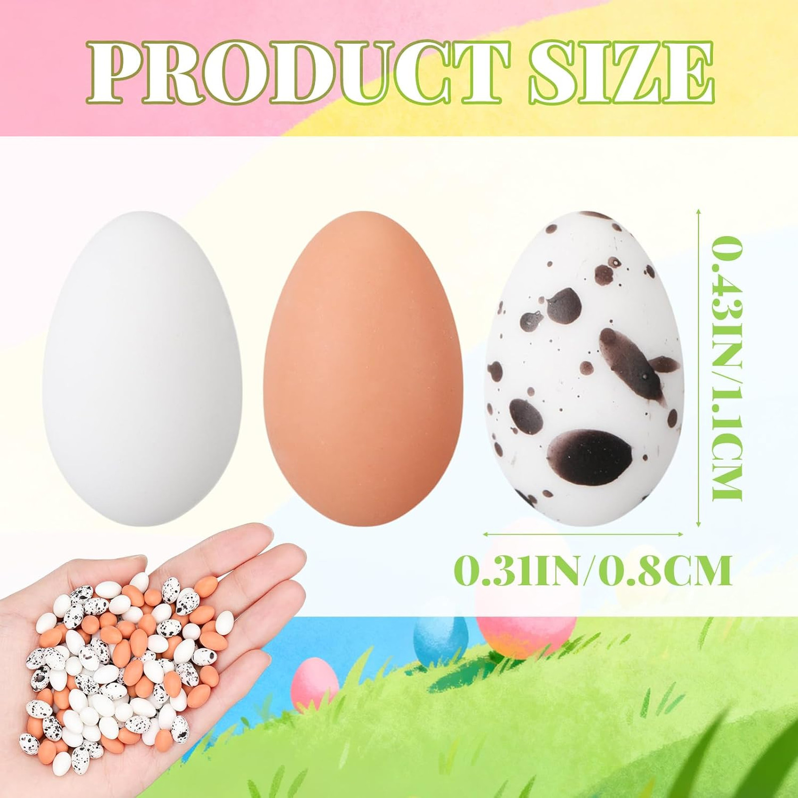120 Pcs Artificial Mini Bird Eggs Decoration Resin Creative Crafts Party Garden