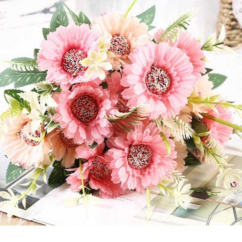 32cm Premium Silk Sunflower for Wedding Decoration Outdoor Photo Session Prop