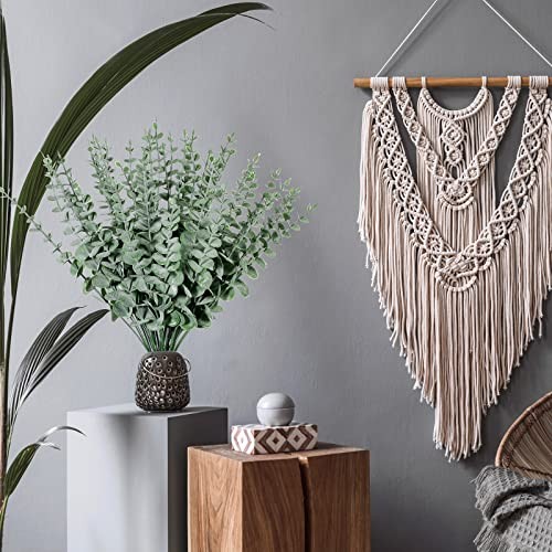 Pcs Eucalyptus Stems Faux Greenery Artificial Eucalyptus Leaves 100 Dark Green
