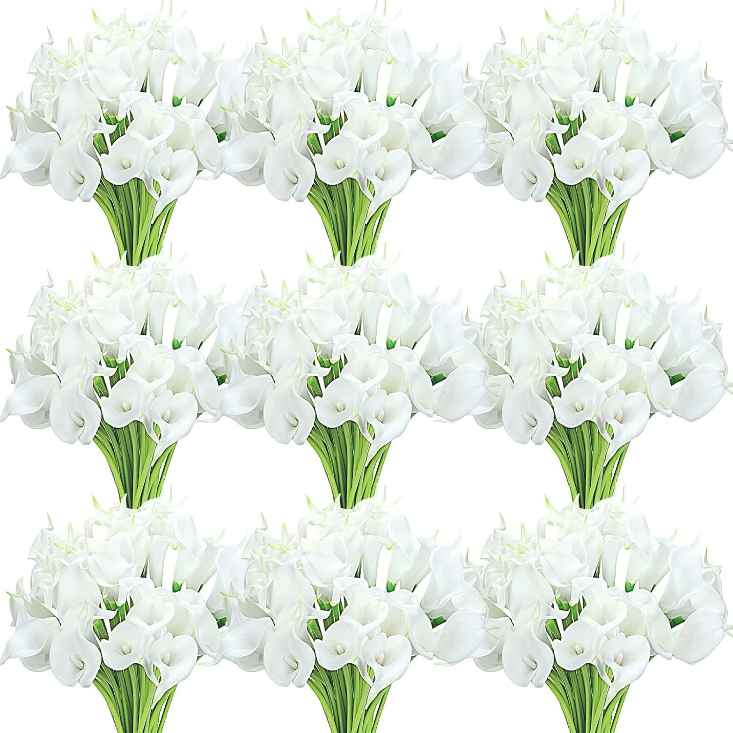 60 Pack Realistic Silk Calla Lily Flowers