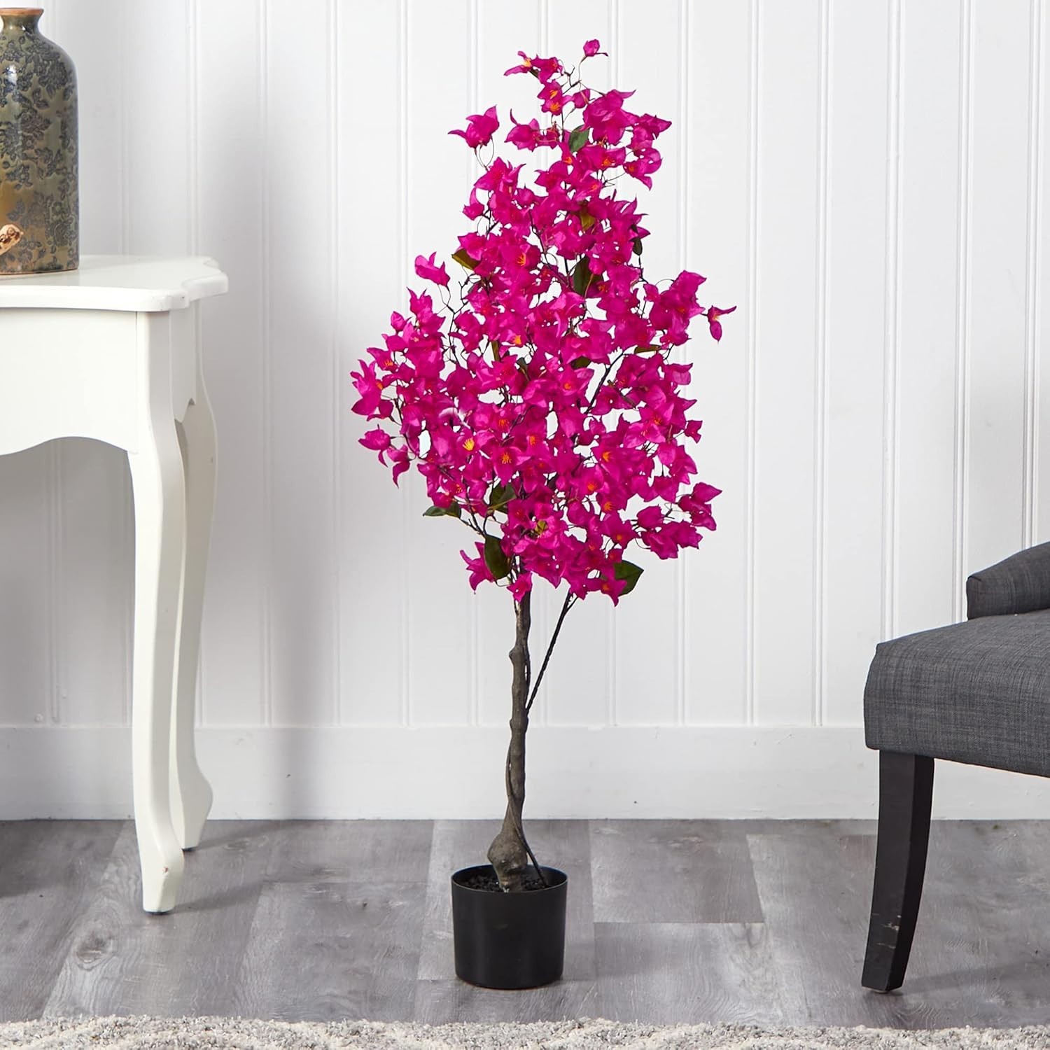 Nearly Natural 4ft Bougainvillea Artificial Tree Pink Lifelike Home Decor Accent