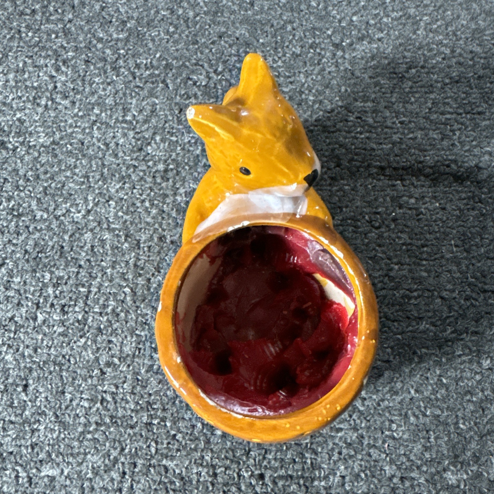 A Vintage Ceramic Squirrel Planter Mid-Century Cottage Core Glossy Glaze