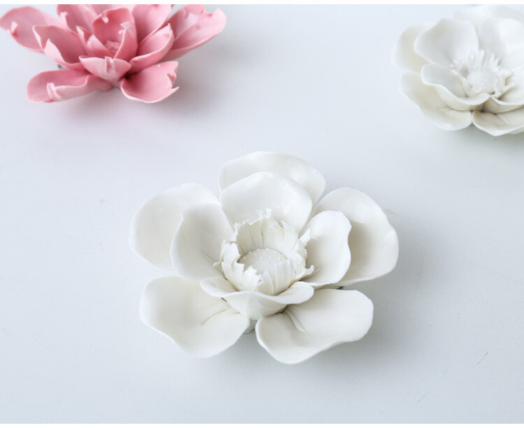Porcelain Ceramic Flower 3D Orchid Rose Wall Decor Hangings Study Room Art Hang