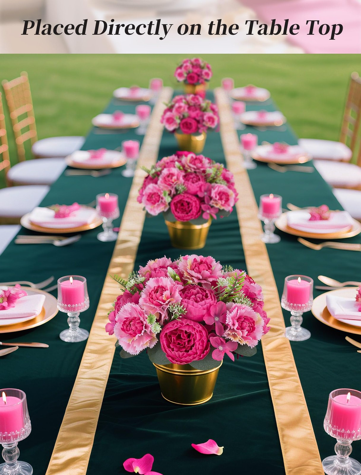 Faux Peony Flowers centerpieces: 10pc 9.5 Inch Hot Pink Floral Arrangement fo…