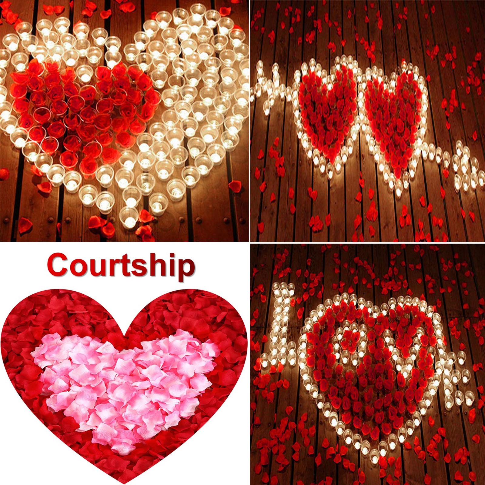 3000PCS Fake Rose Petals for Romantic Night Romantic Festive Atmosphere Creat…