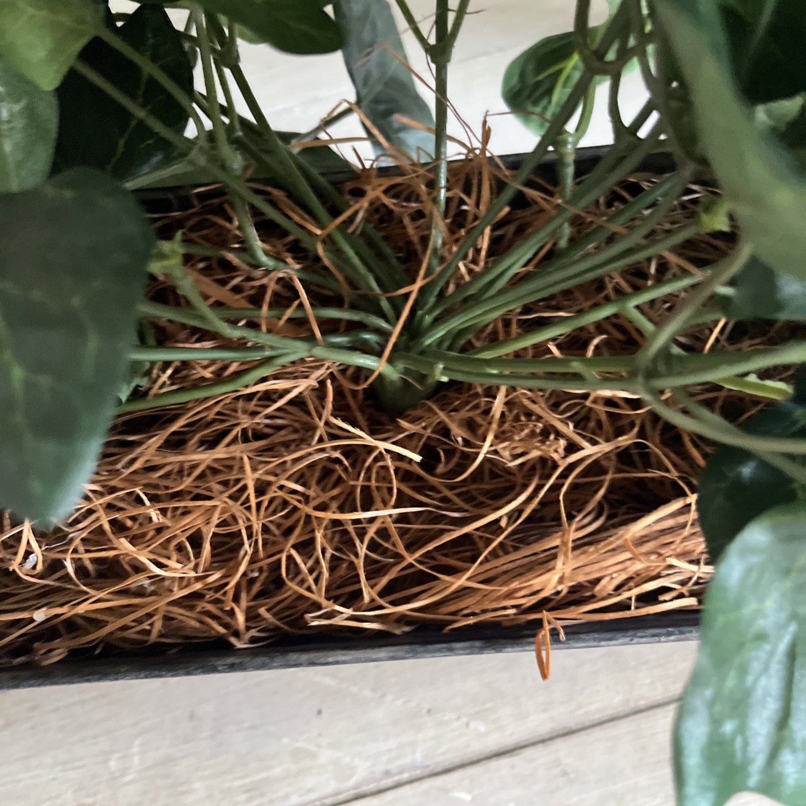 Faux Ivy In Metal Container 10.5”W x4.25”Dx4”H Container W/ Plant 12”H x30”W