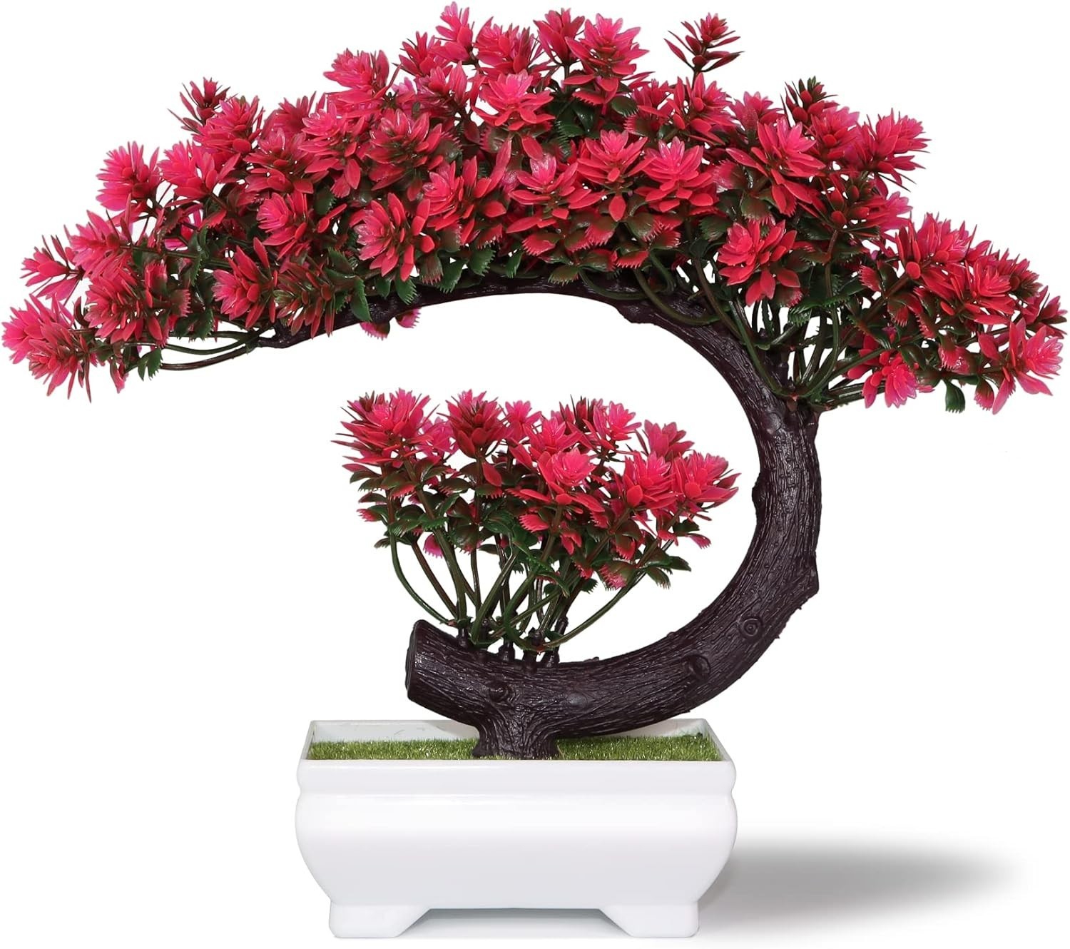 Compact 8.5” Tall Faux Bonsai Tree in White Pot – Perfect Indoor Decor Piece