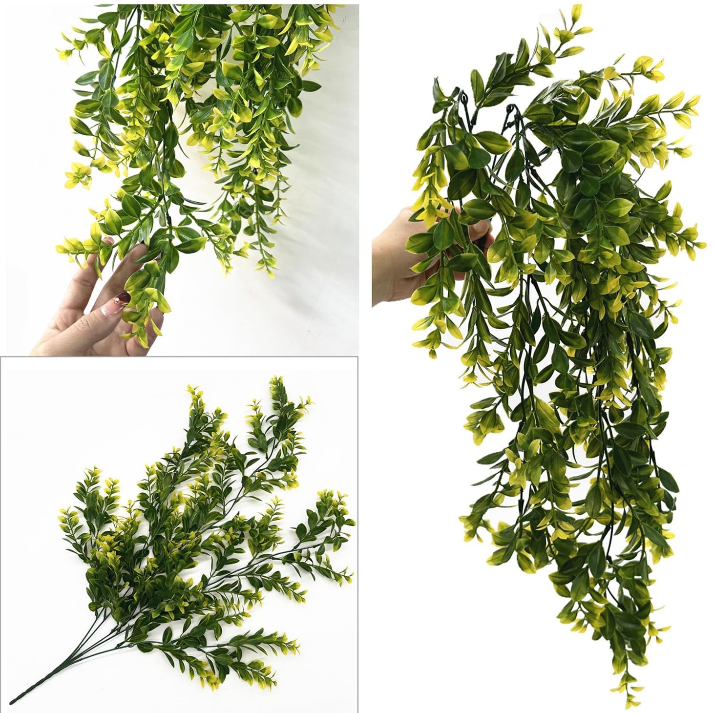 Artificial Hanging Plants, Fake Vines Decoration Plastic Leaves Faux Ivy Foli…