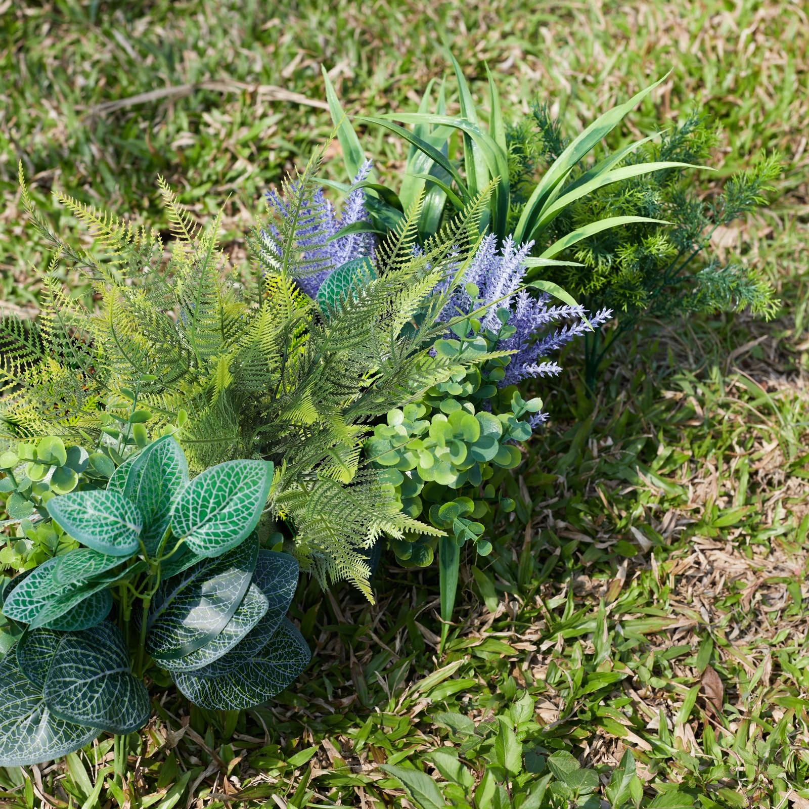Artificial Plants Outdoor UV Resistant – 12 Bouquets Realistic Artificial Fer…