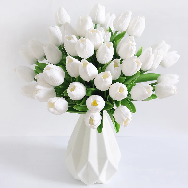 New 5/10Pieces Of Artificial Plant Tulip Soft Pole Room Dining Table Decoration