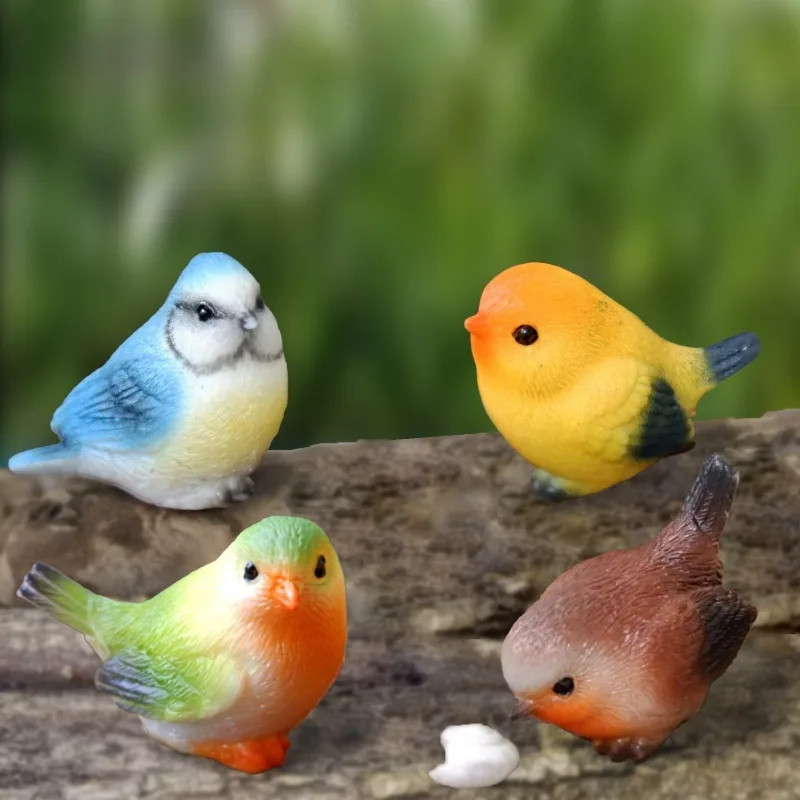 1Pc Outdoor Statues, Robins, Resin Handicrafts, Suitable for Moss Potted Plants/