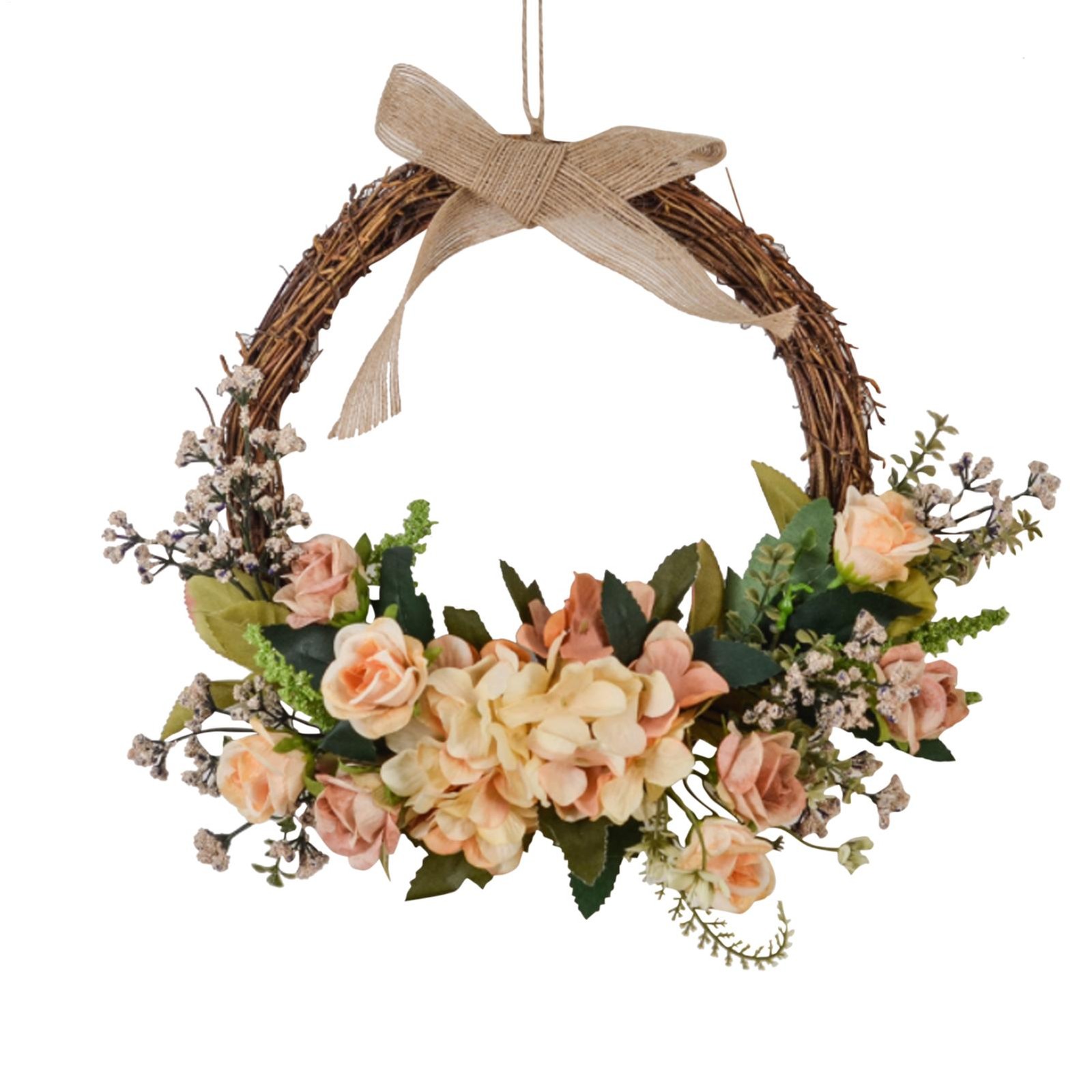 Front Door Garland Rattan Wreath Ornament Decoration Home Hanging Flower Craft