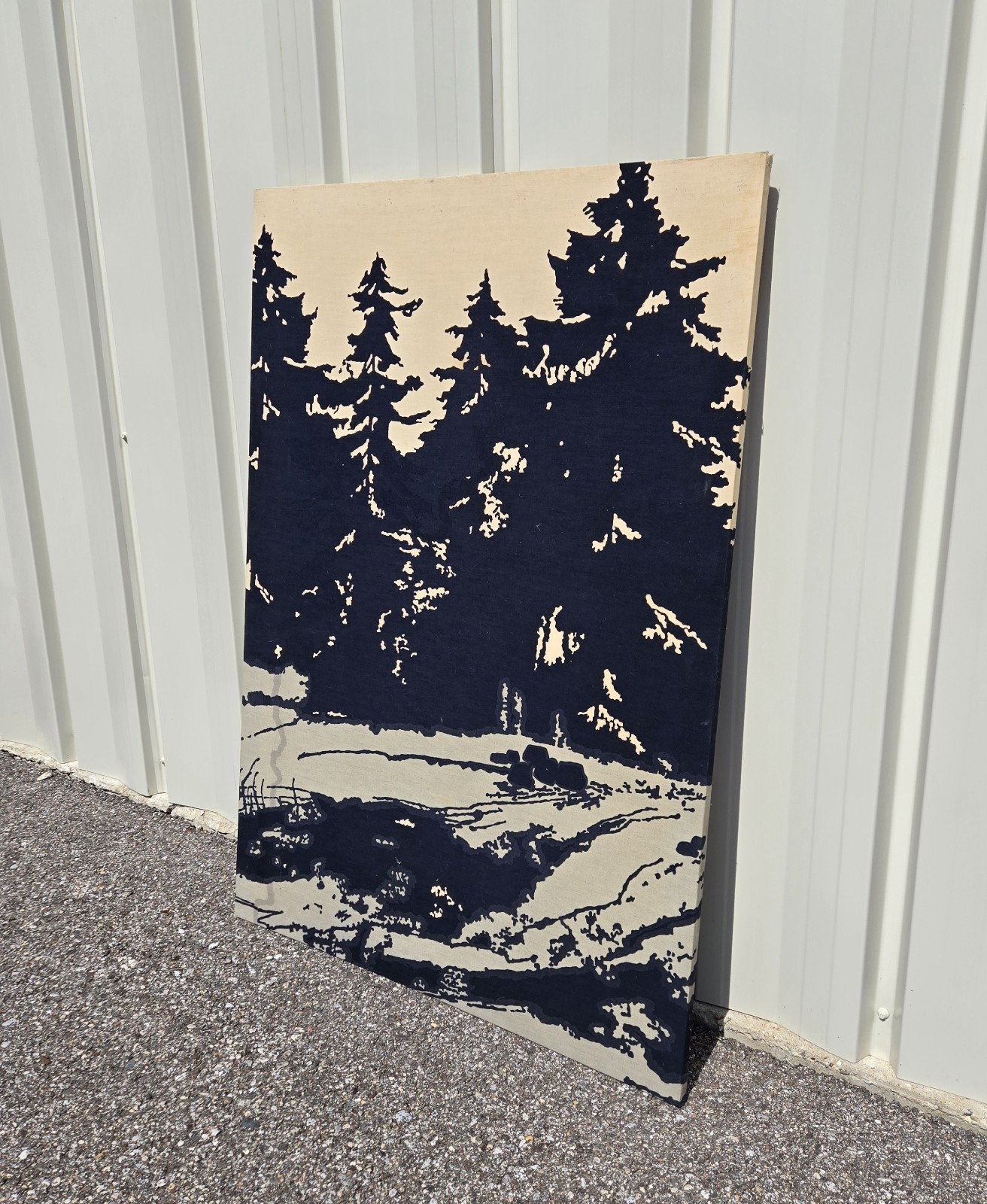 Large 4 Ft Tall Vintage Silk Screen Wickanninish by Grant Allen Alleniana