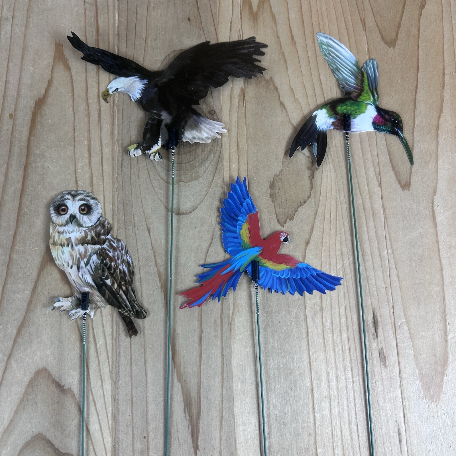 Decorative Bird Plant Sticks Set Of 18 Double Sided Vinyl 13 Inch Pot Stake