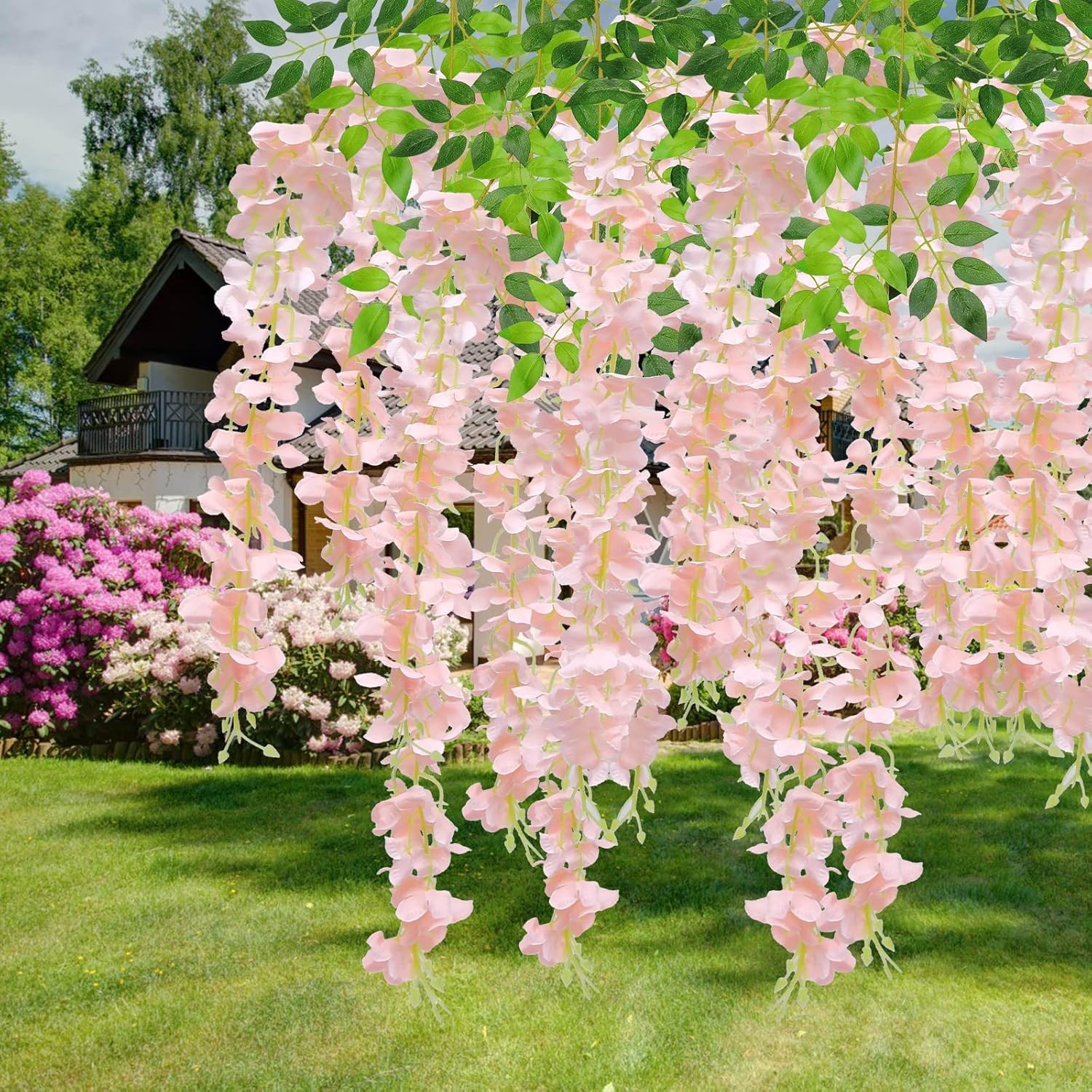 60 Pack (Total 216 Feet) Artificial Fake Wisteria Vine Rattan Hanging Garland…