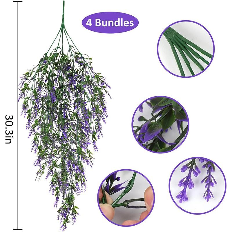 2/4PCS Artificial Vine Plants – Fake Hanging Greenery for Home, Garden & Outdoor