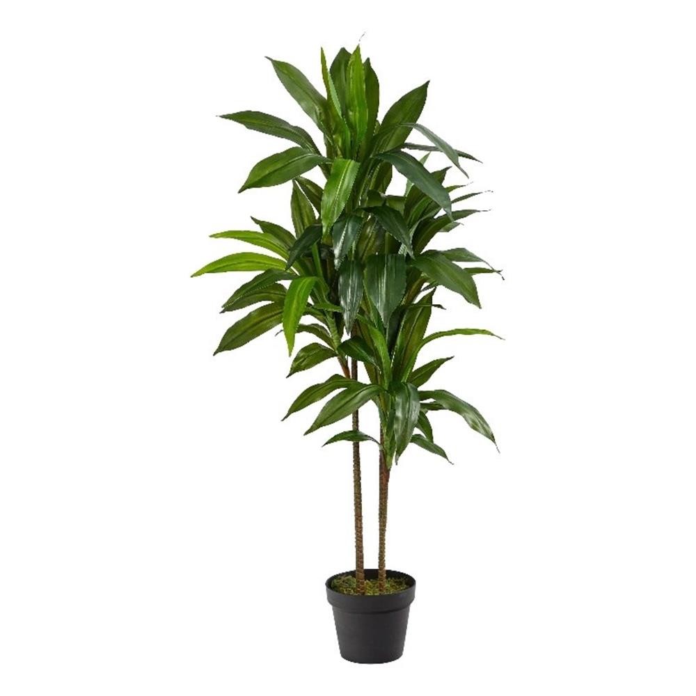 Pemberly Row 43″ Dracaena Silk Plant Real Touch in Green/Black