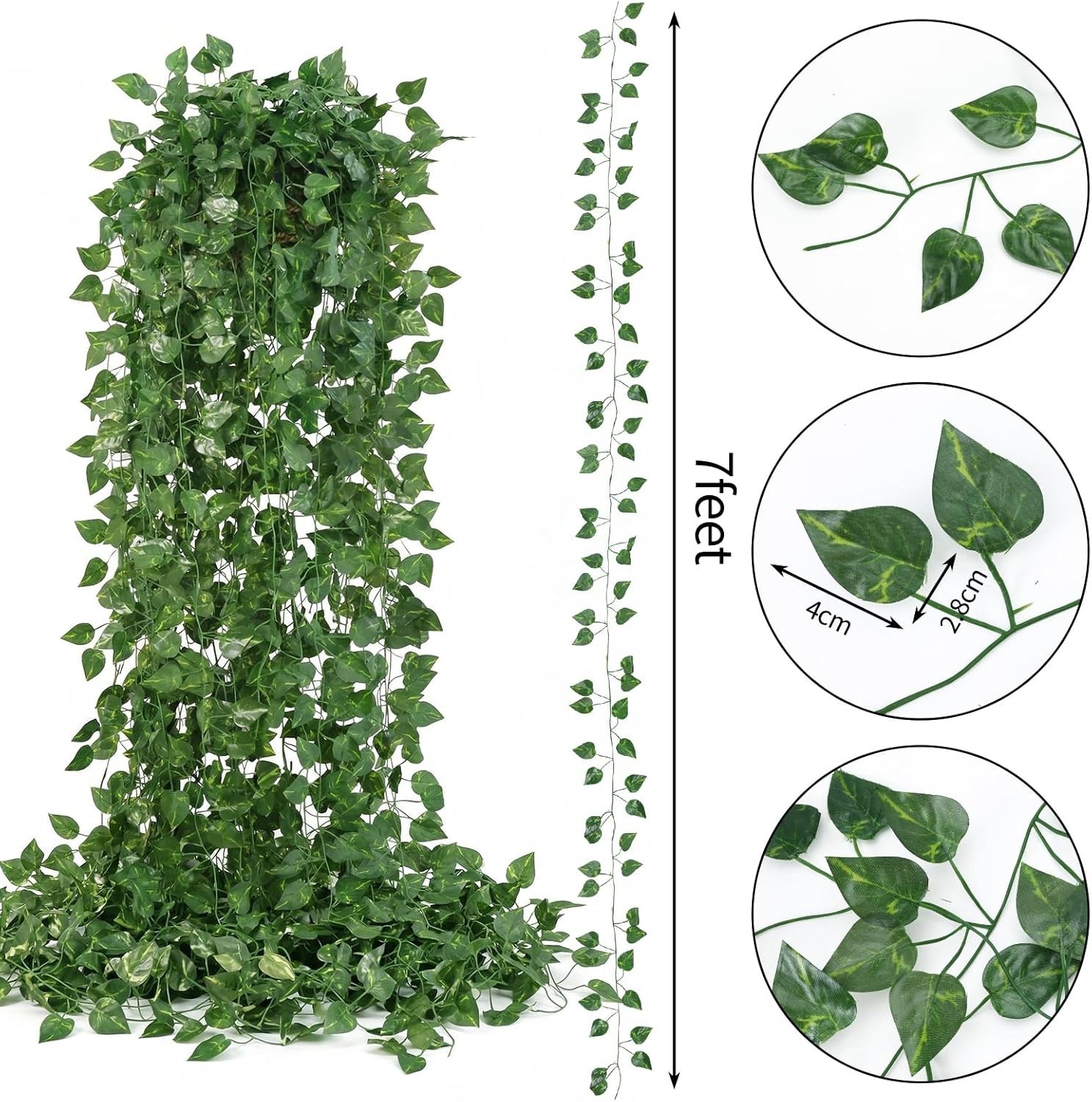 Fake Vines for Room Decor 24 Pack 168ft Artificial Ivy Greenery Garland for B…