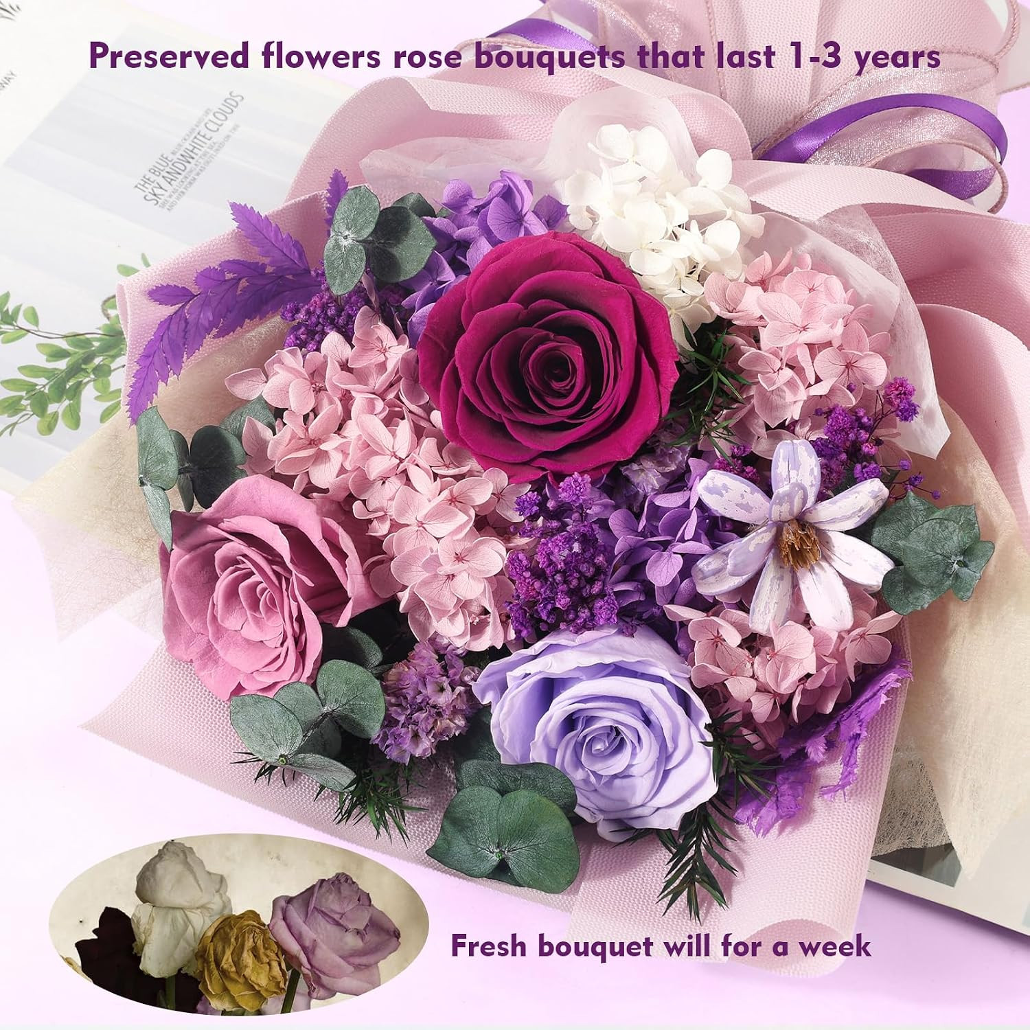 Flowers for Delivery Prime Preserved Flower Bouquet That Last 3-5 Years Real For