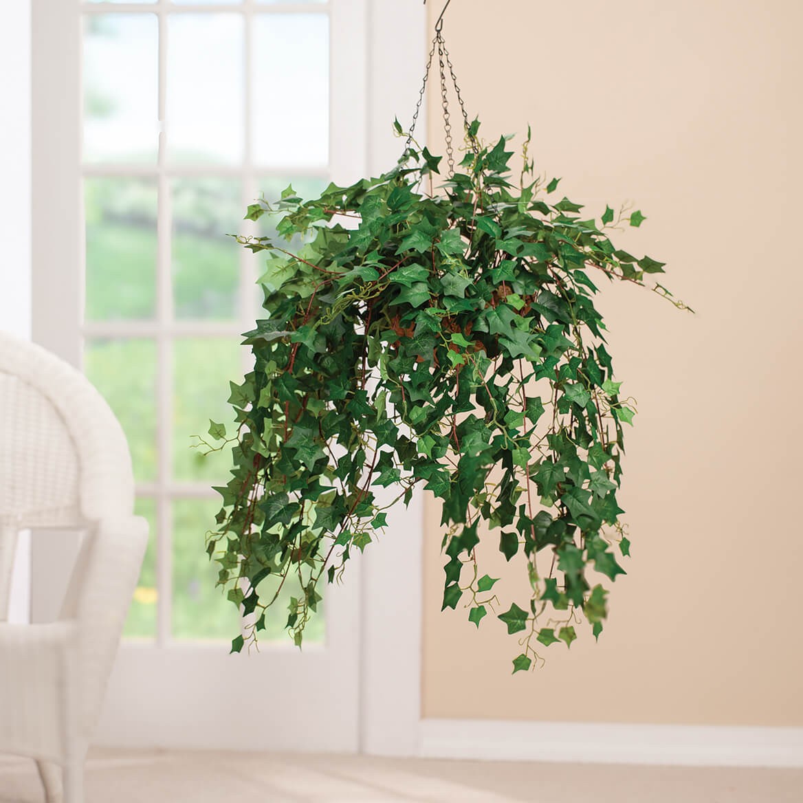 Artificial English Ivy Hanging Basket Indoor Outdoor Patio Porch Garden Decor