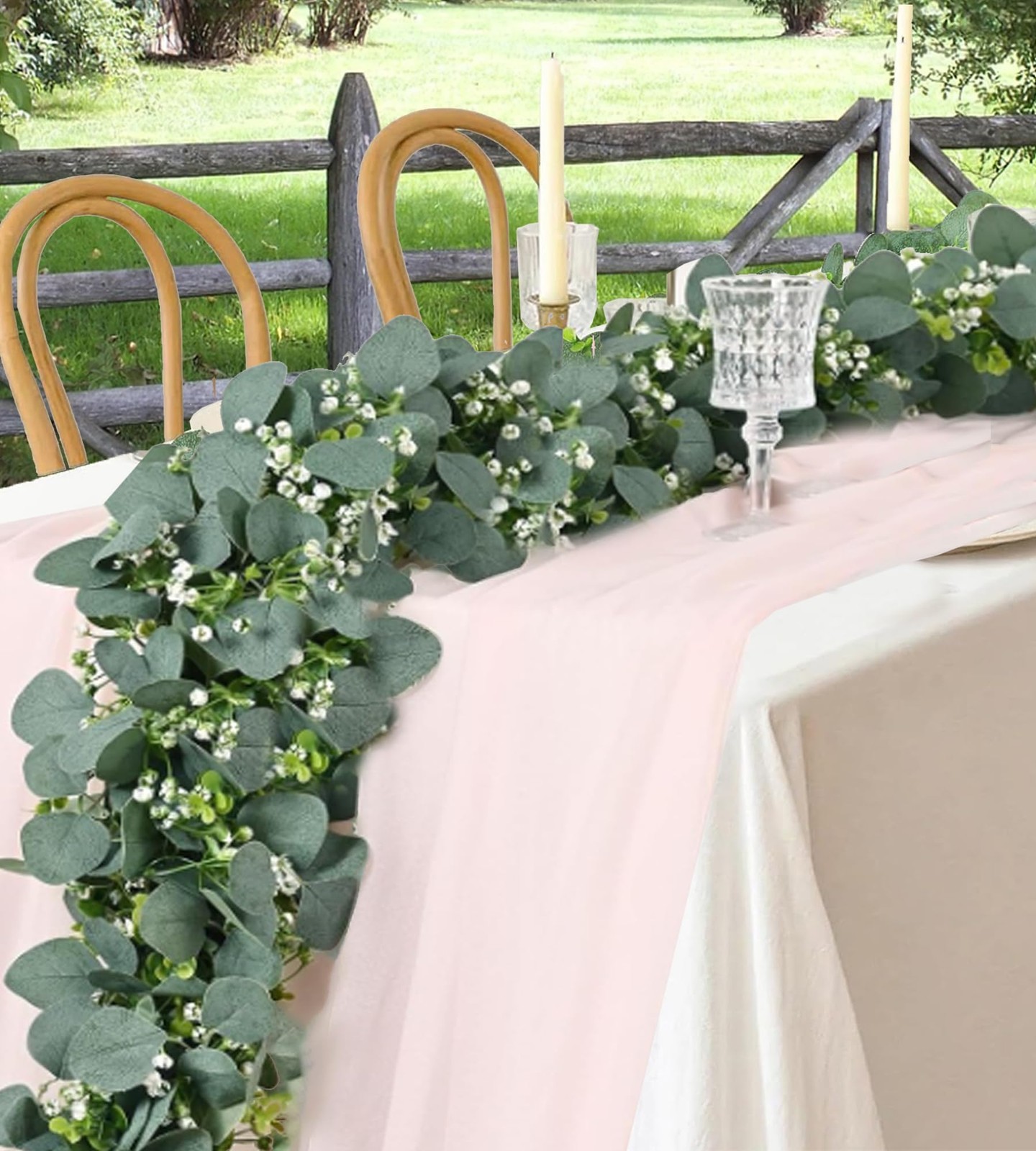 Eucalyptus Garland 6FT Artificial Ivy Greenery Fake Silver Dollar Eucalyptus …