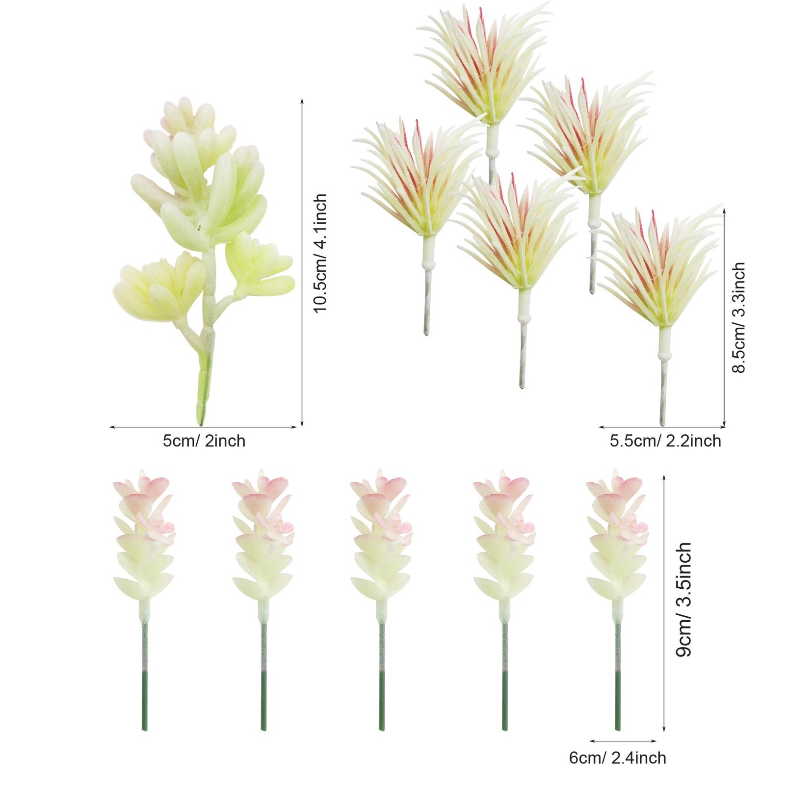 20 PCS Artificial Succulents Picks Creamy White Artificial Succulent Plants, …