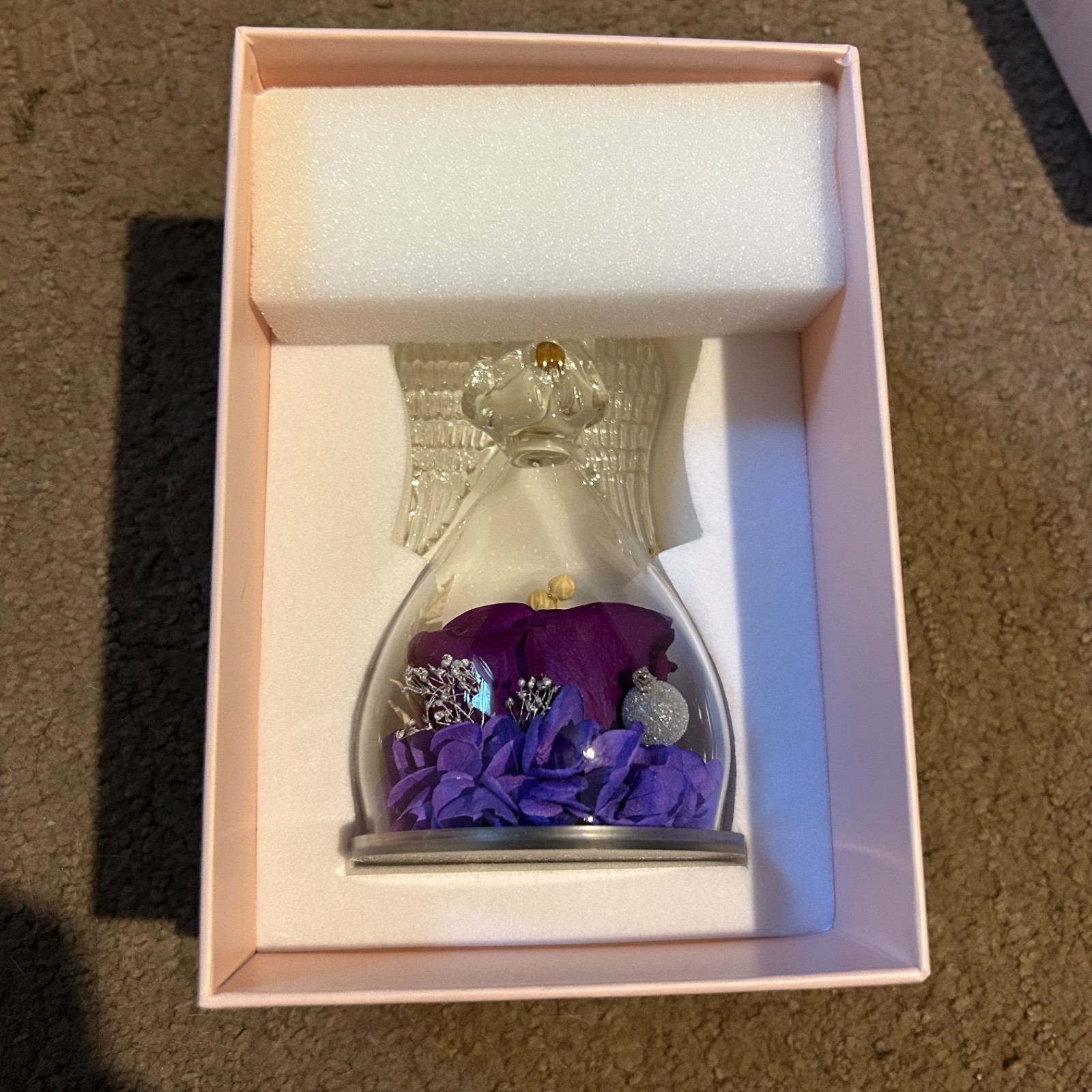 Angel Rose Figurines Angel Gifts for Women, Preserved Real Rose Glass Angel G…