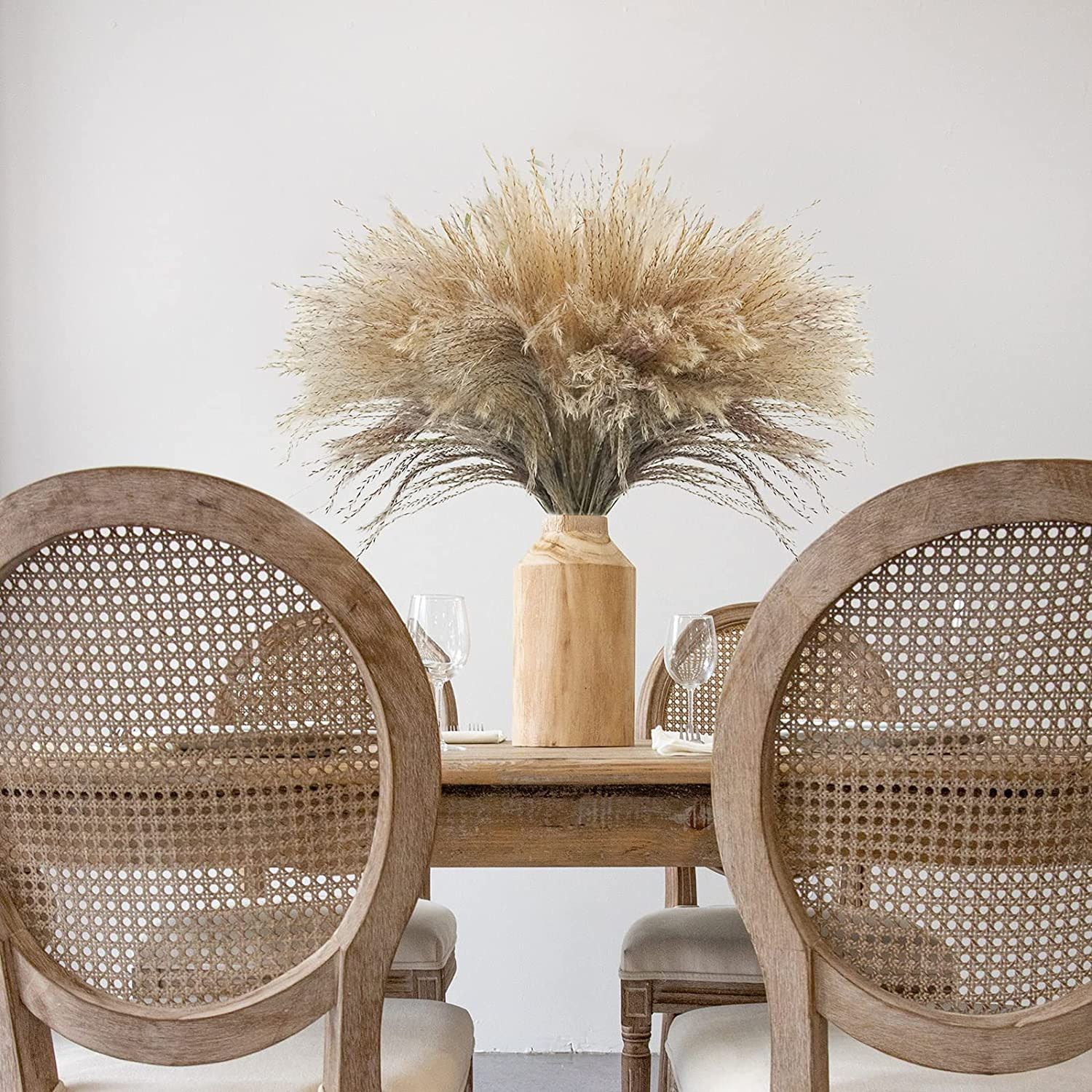 500Pcs Natural Dried Pampas Grass Plume 17Inch Tall Dried Flowers Bulk Reed Drie