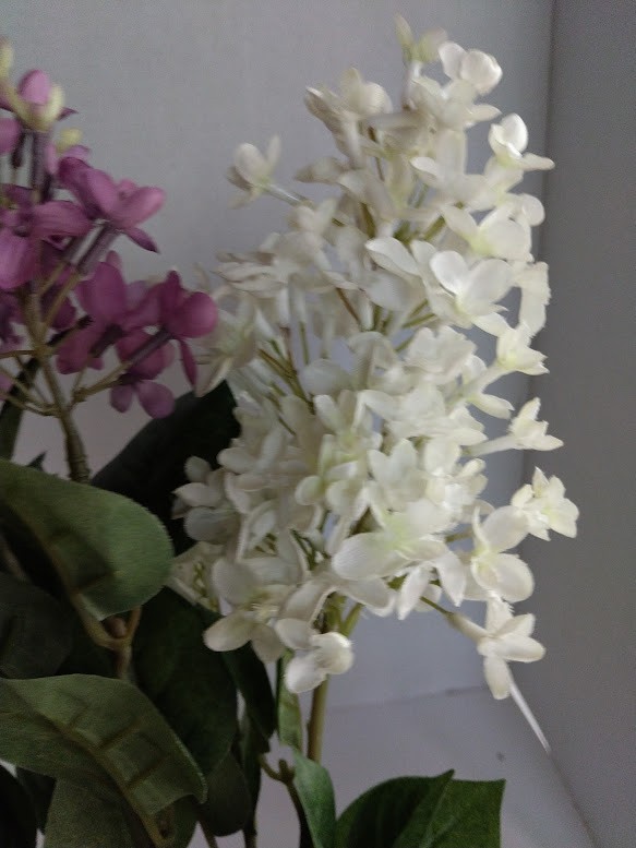 Artificial lavender silk lilac stems Three stems