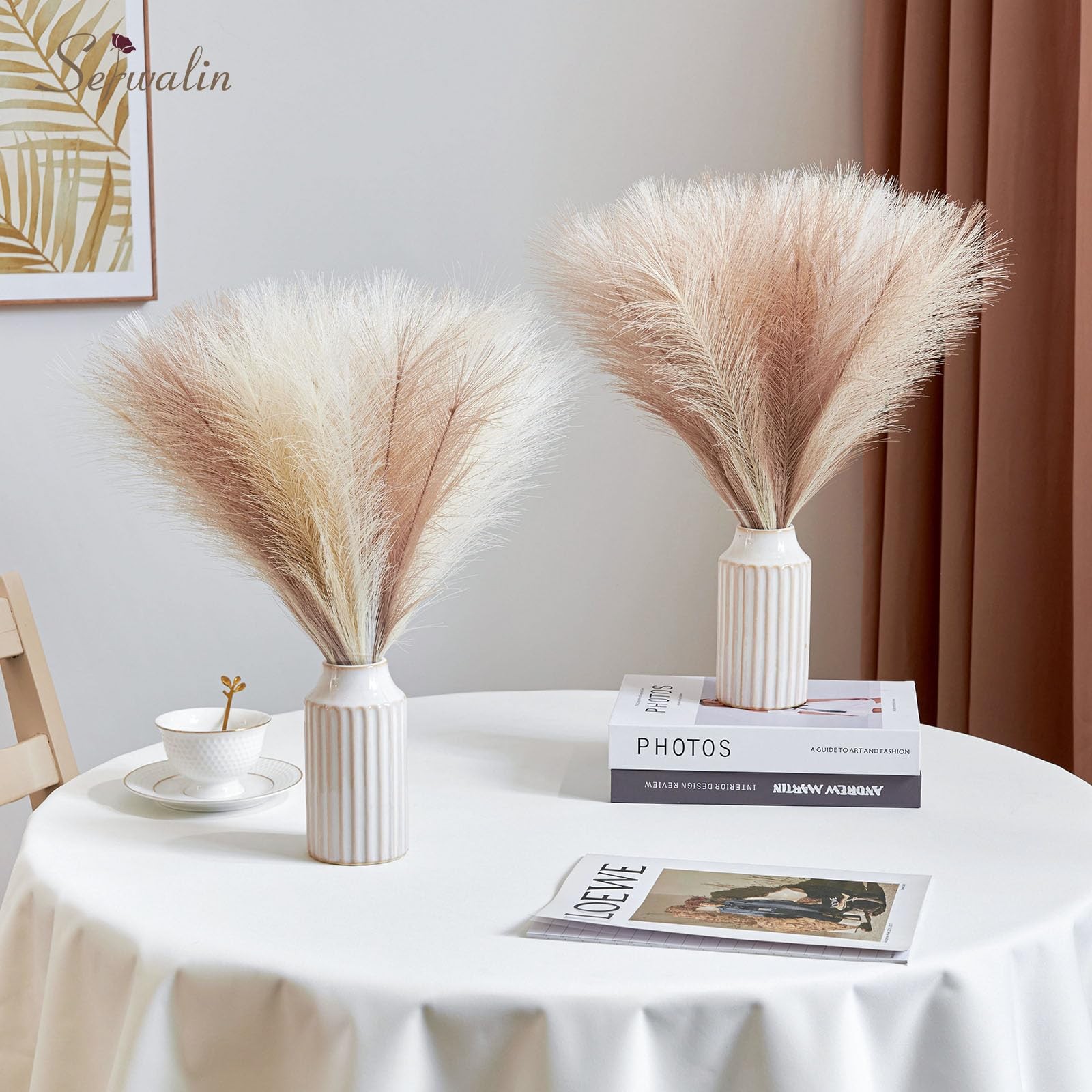 𝟲𝟬pcs Pampas Grass Decor, 𝟭𝟳.𝟳Inch Pampas Grass Home Decor, Faux Pampas …