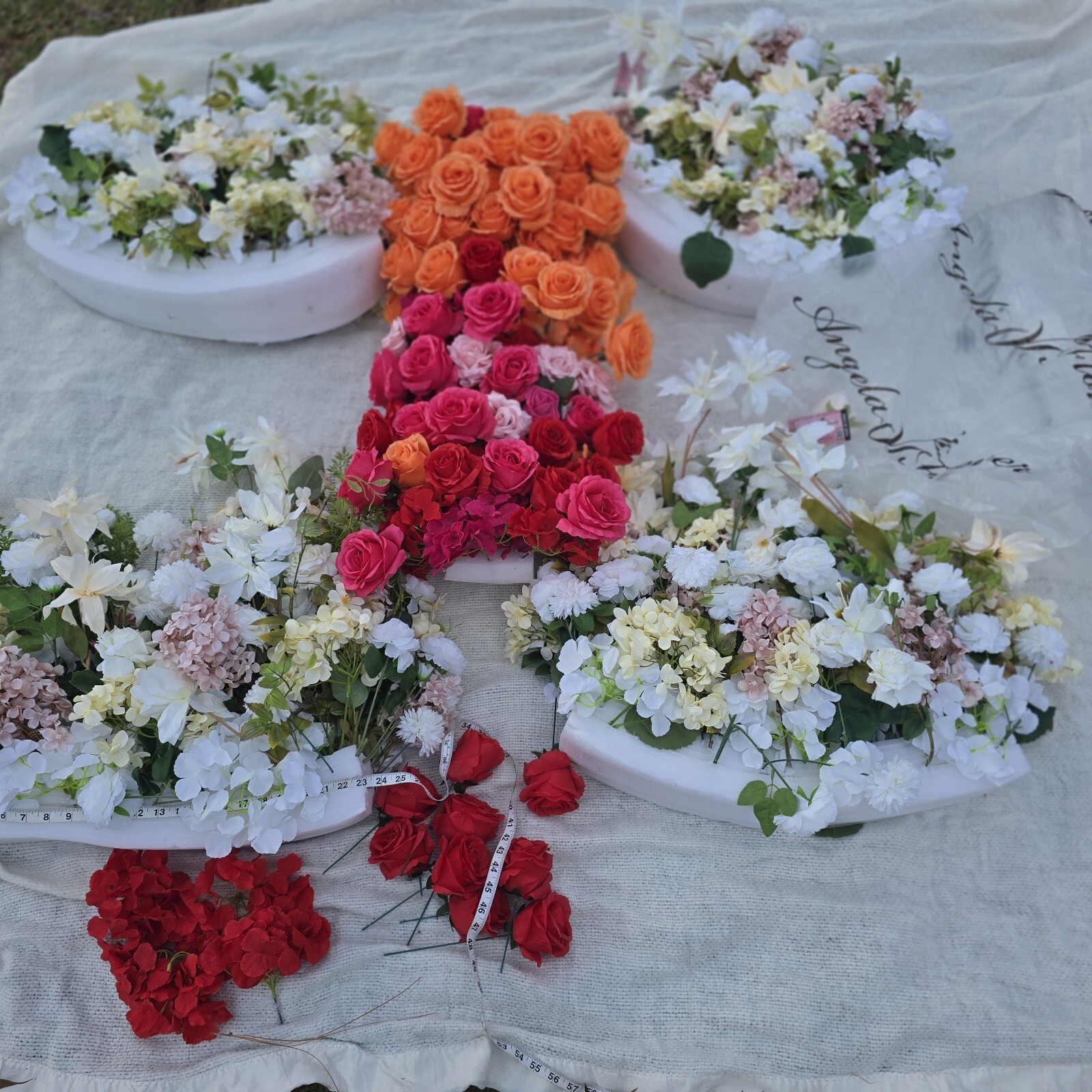 Wedding Flower Centerpiece Floral Arrangement X4 23″x24″ X1 34″ Roses + Extras