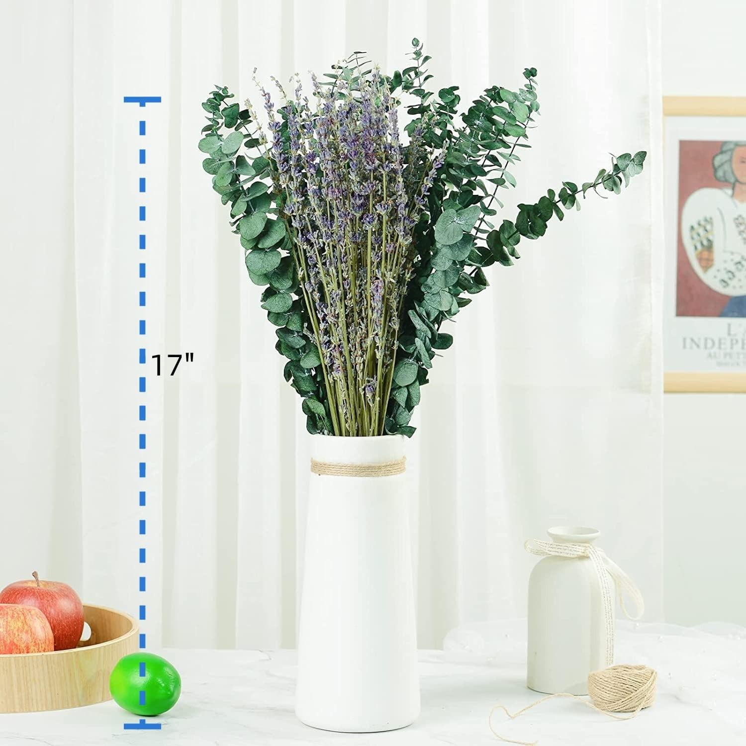 115 Pcs Eucalyptus Stems & Lavenders Flowers Bundles for Shower, 17” Upgrade Ha