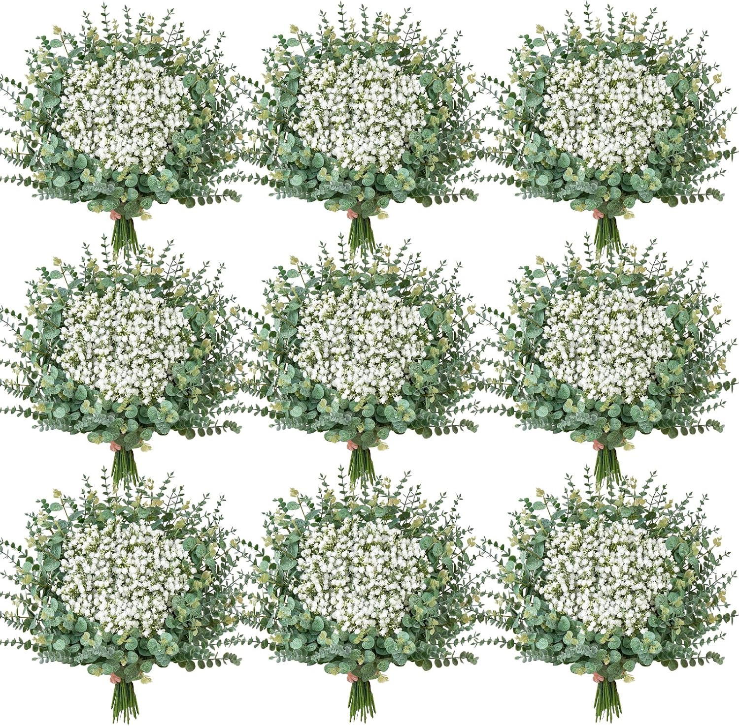 100 Pcs Mixed Artificial Eucalyptus Stems,Babys Breath Artificial Flowers Bulk w