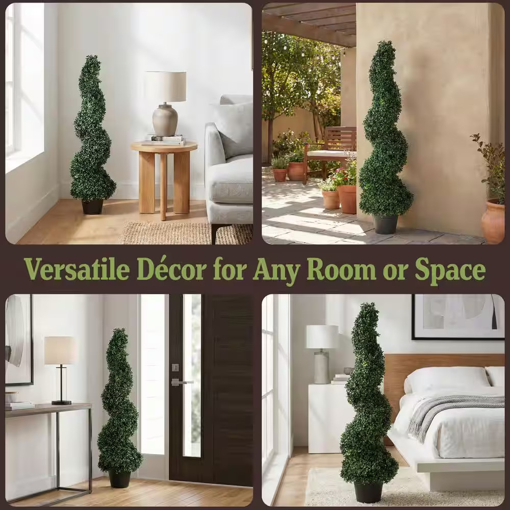 4 Ft. Artificial Boxwood Spiral Topiary Tree