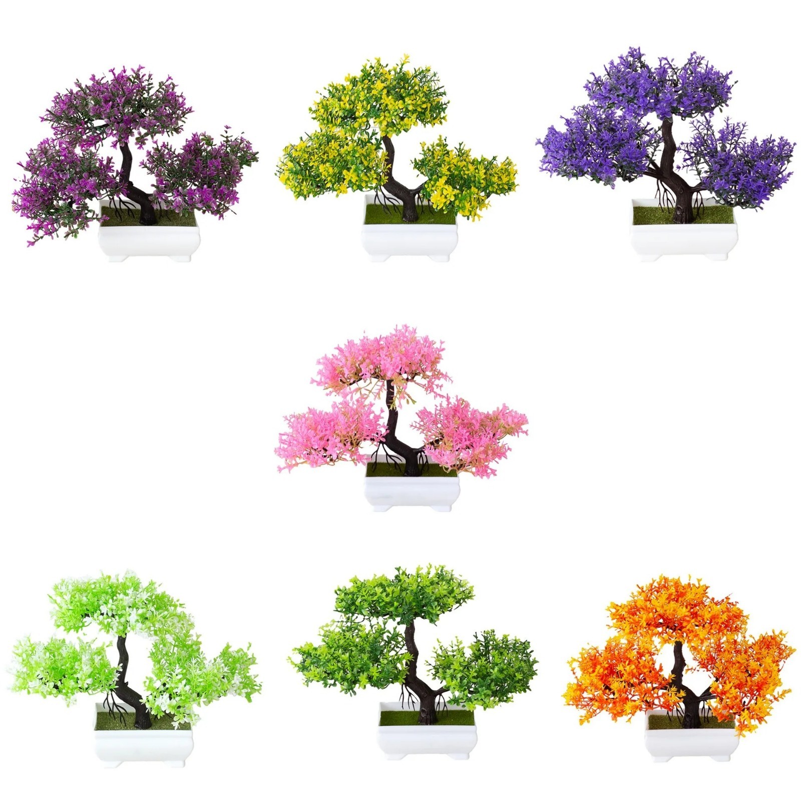 Mini Artificial Bonsai Plant Decorative Potted Tree Indoor Ornament