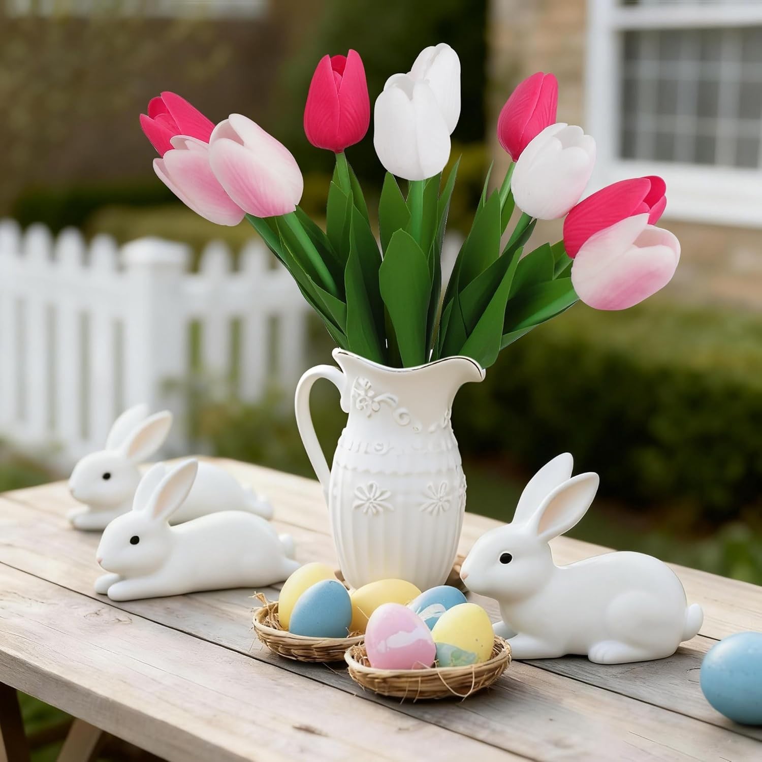 Artificial Tulips Flowers Fake Latex Tulip Stems – 30pcs Real Touch Faux Mult…
