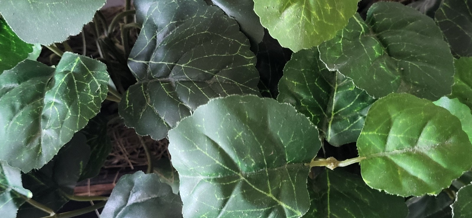 Indoor Artificial Ivy Silk Ledge Plant w/ Rectangle Basket 15″ — Set of 2
