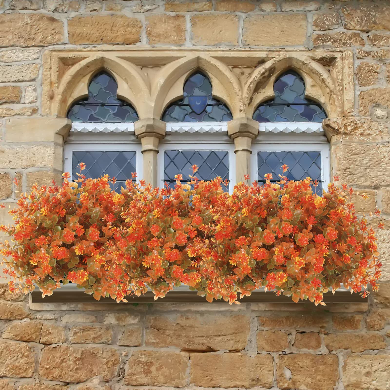10 Pcs Outdoor Artifical Flower Uv Resistant Fake Plants Faux Plastic Floral …