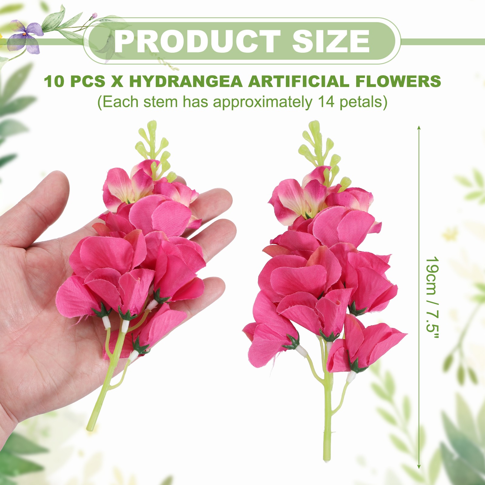 10Pcs Floating Flowers for Centerpieces Artificial Hydrangea Rose Red