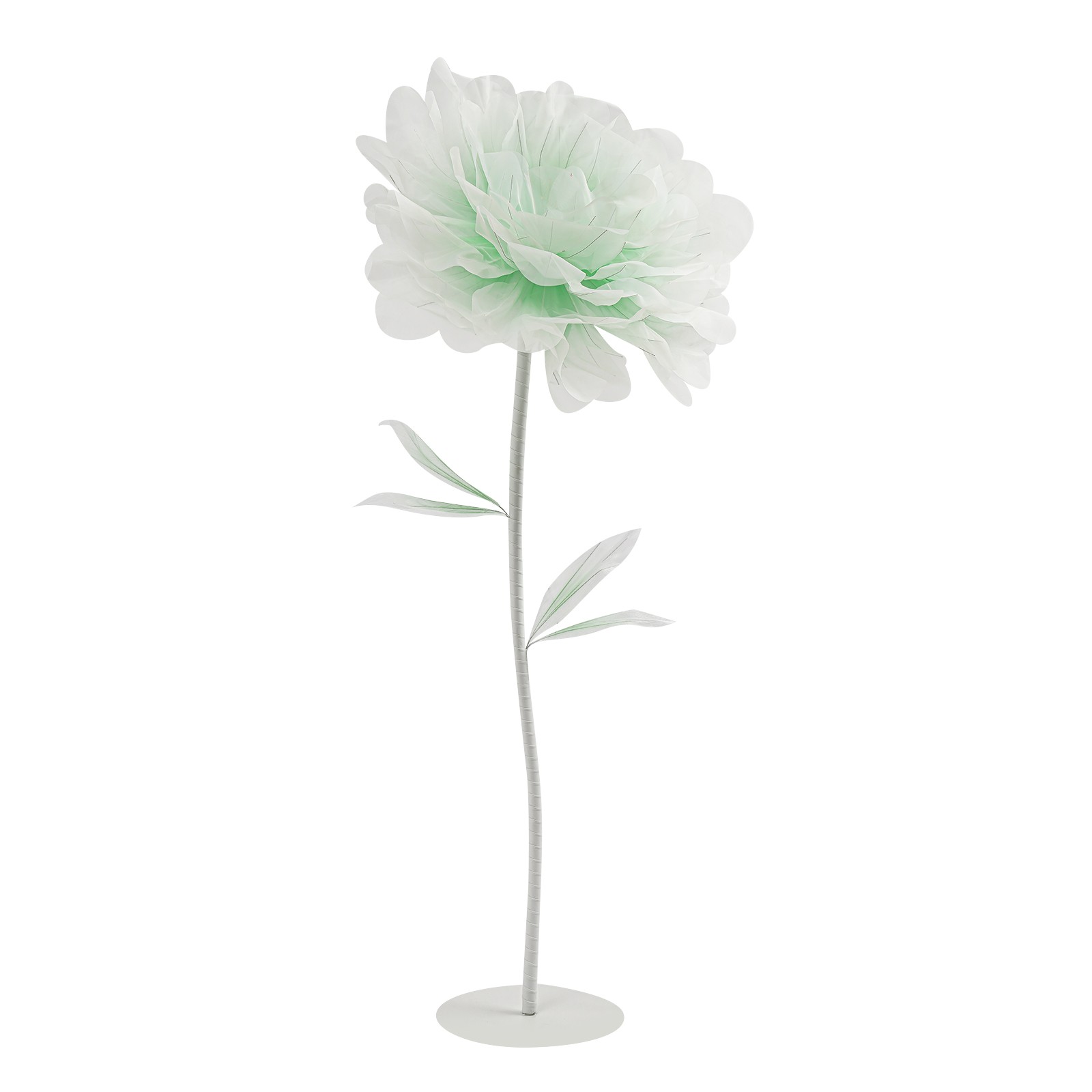 Auto-Open Artificial Flower with LED Light Green Floral Decor For Wedding Party