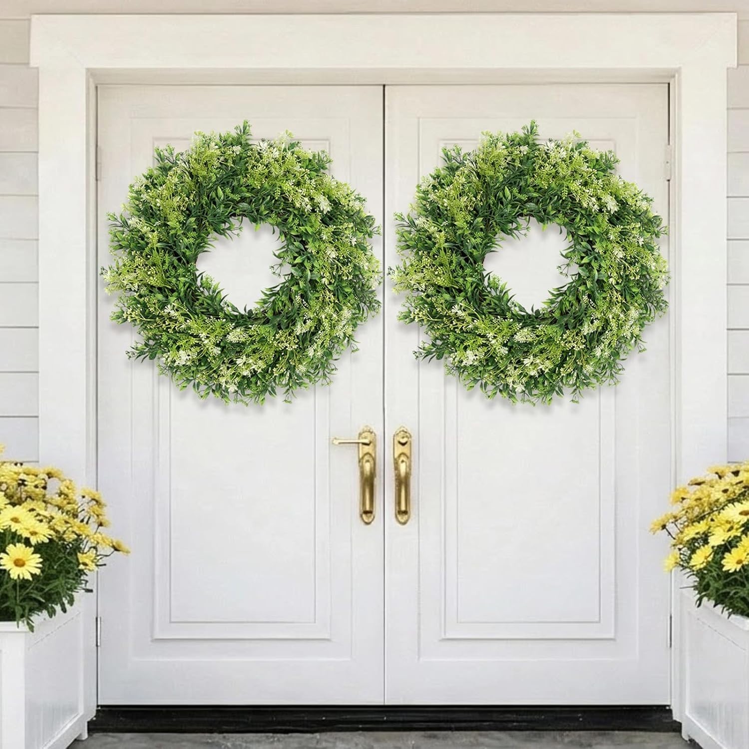 28 Inch Large Artificial Eucalyptus Wreath for Front Door Home Decor Greenery…