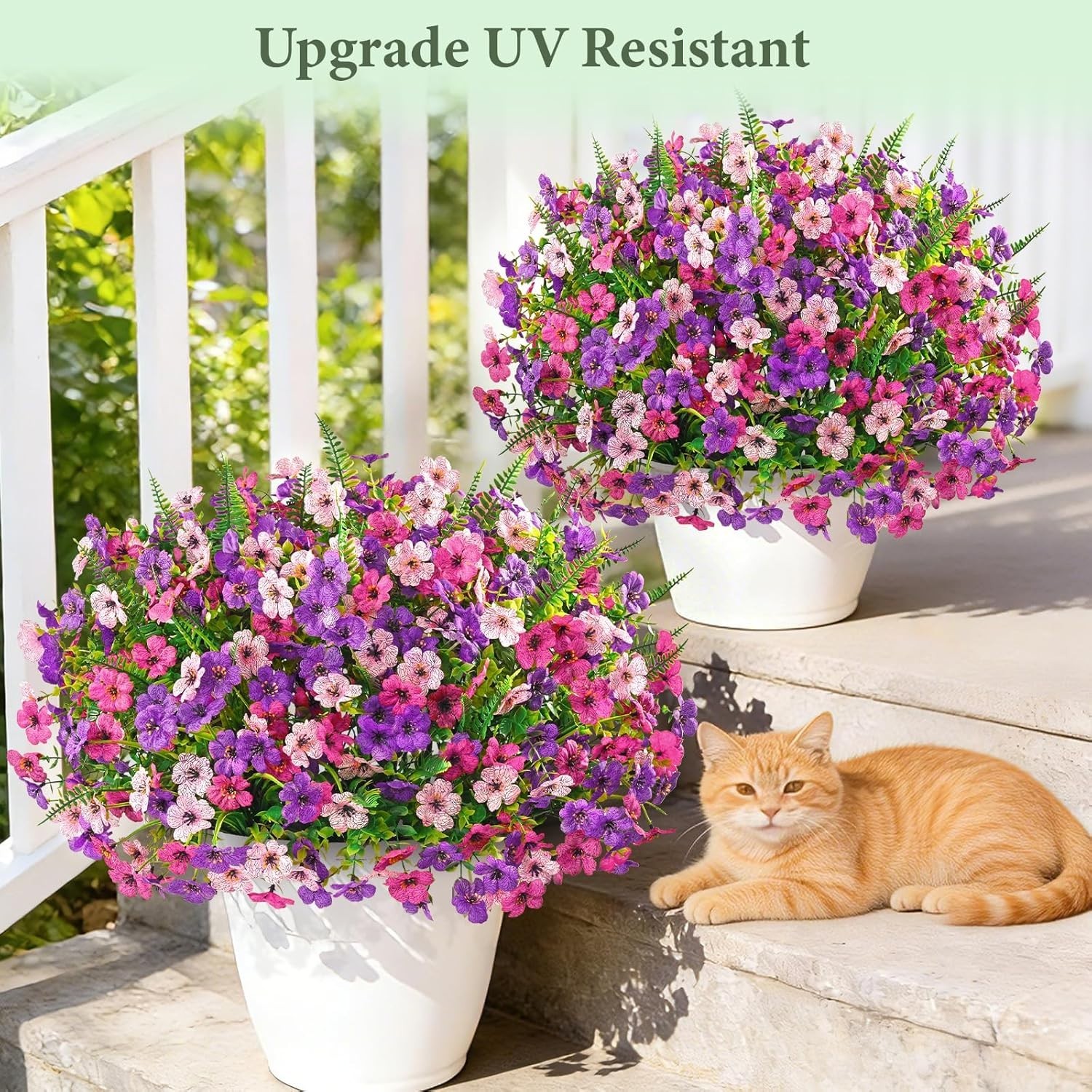 Elegant 12 Bundle UV Resistant Faux Outdoor Flowers for Weddings & Decor