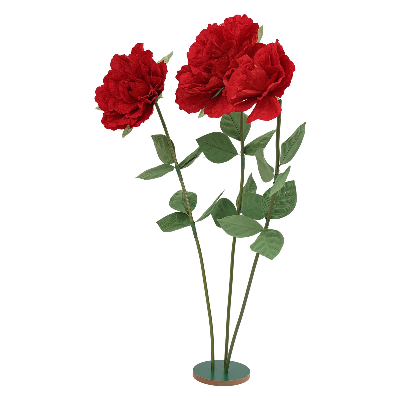 Red Rose Artificial Flower Decoration Giant Artificial Flowers with Round Base