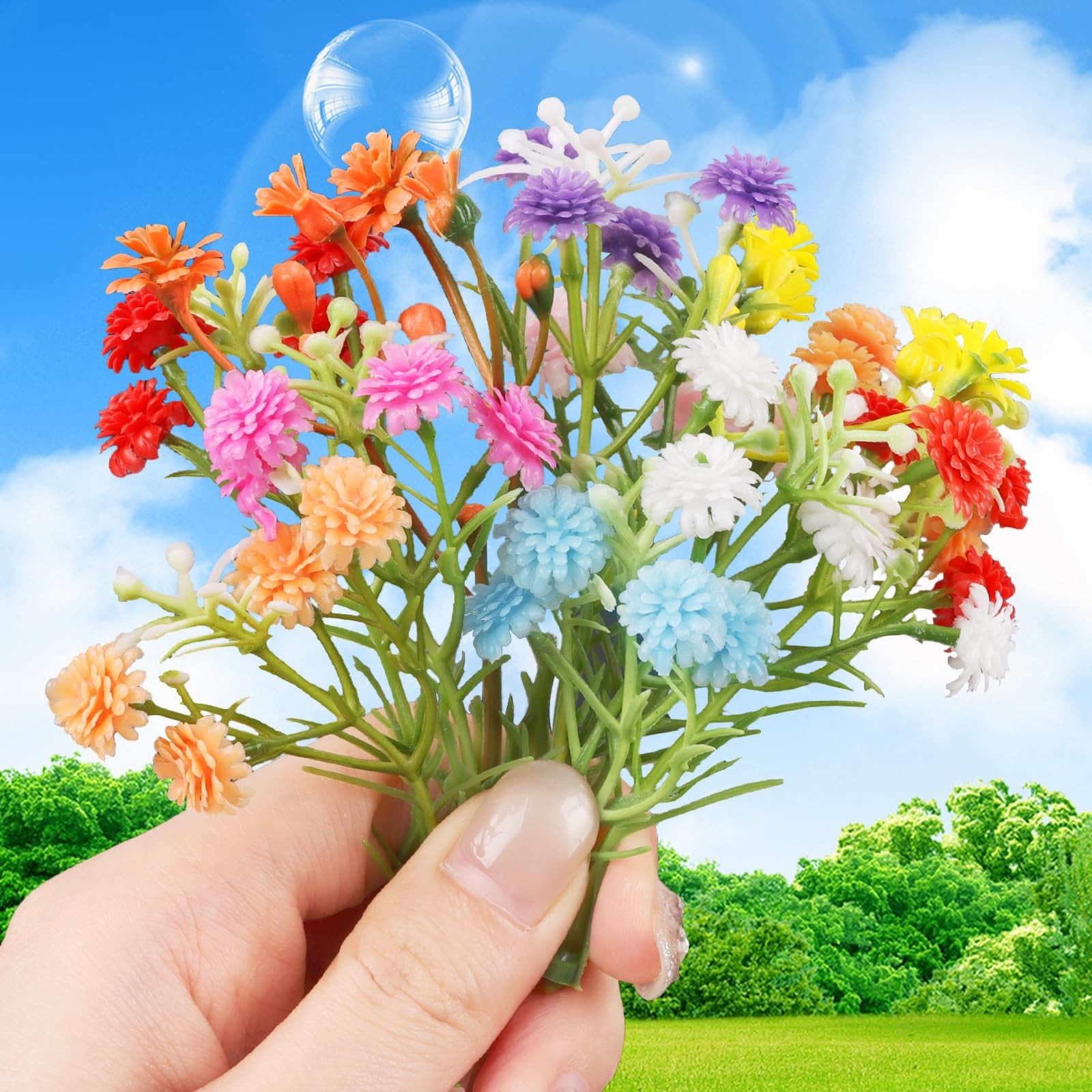Mini Artificial Flower Bouquets, 72 Pcs Small Plastic Simulation Flower for M…